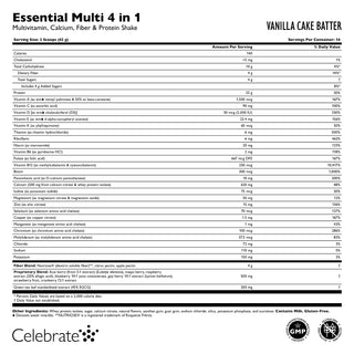 Kalsiyum + Protein Toz ile Esansiyel Multi 4'ü 1 arada Multivitamin 