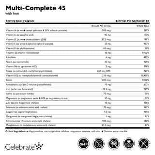 Multi-Complete 45 Bariatric Multivitamin vaskapszulákkal 