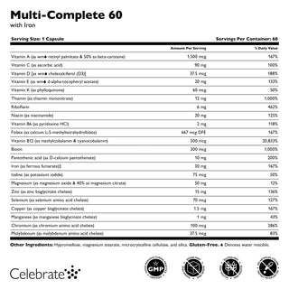 Multi-Complete 60 Bariatrisches Multivitamin mit Eisen, Kapseln