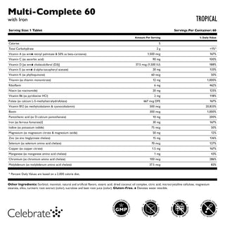 Multi-Complete 60 Bariatrisches Multivitamin mit Eisen, Kautabletten, Tropical