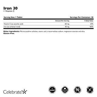 Vas 30 mg + C-vitamin, nem rágható tabletta