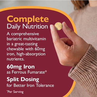 Multi-Complete 60 Bariatrisches Multivitamin mit Eisen, Kautabletten, Tropical